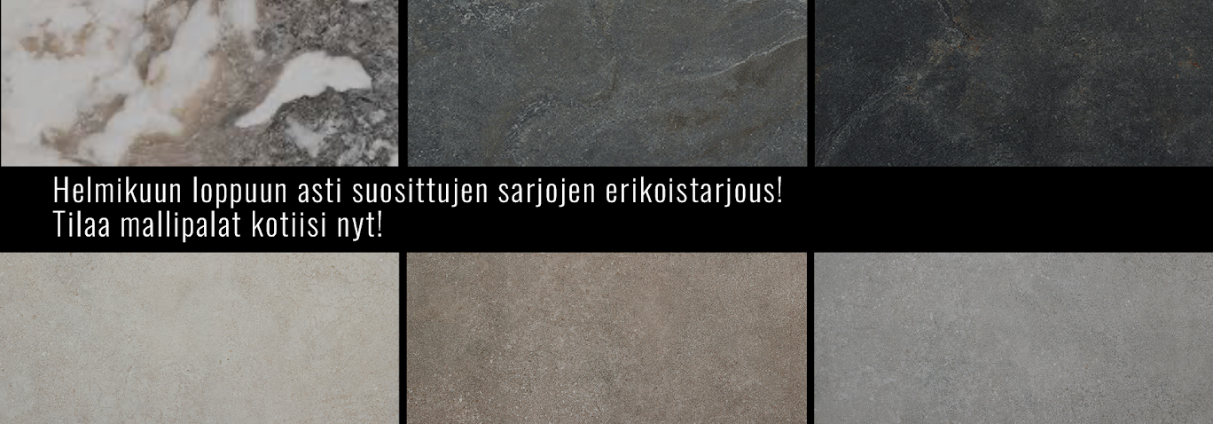 Helmikuun loppuun asti suosittujen sarjojen erikoistarjous! Tilaa mallipalat kotiisi nyt!